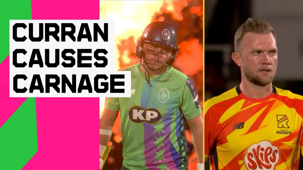 Curran v Cook: 32 runs scored in most expensive five balls in Hundred history 1 Curran v Cook: 32 runs scored in most expensive five balls in Hundred history