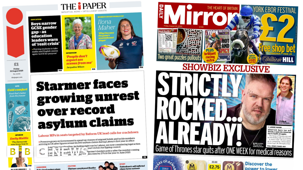 'Record asylum claims' and 'Strictly rocked'