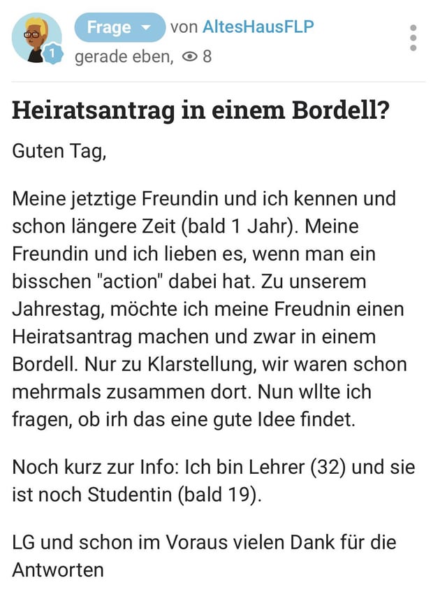 Heiratsantrag im Bordell