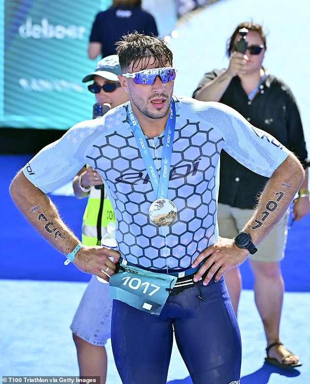 Tommy Fury is accused of LYING about his 100km triathlon as data emerges showing he 'did not finish' despite celebrations with Molly-Mae after sprinting over the line