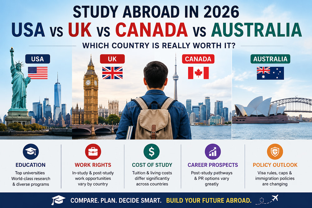 Best Country for International Students in 2026: USA, UK, Canada or Australia?